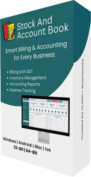 Stock And Account Book Best Billing, Accounting And Inventory Management Software| 1 Year Validity