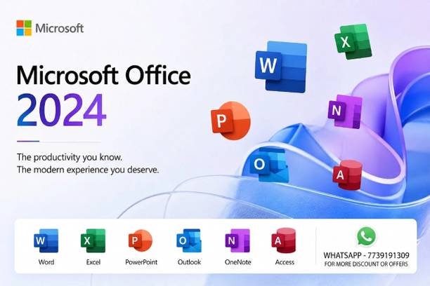 MICROSOFT Office 2024 Professional Plus Lifetime Windows Only 10/11 ( Updated 26 Edition )