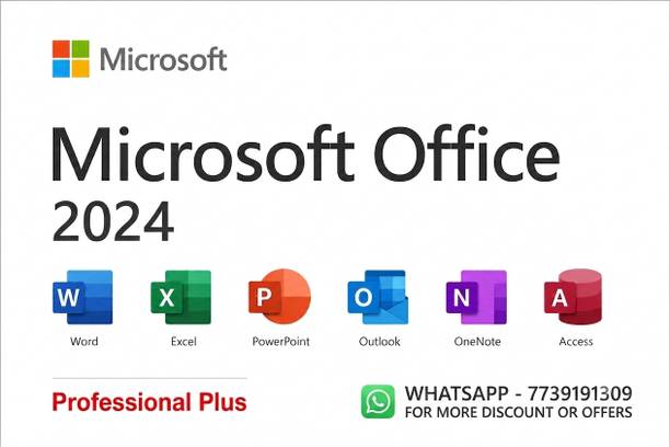 MICROSOFT Office 2024 Professional Plus,One Time Purchase For 1 Pc, Lifetime License