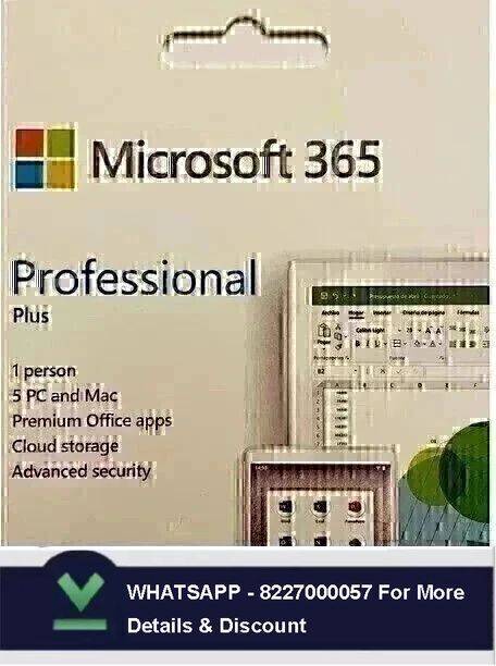 MICROSOFT Office 365 Professional Plus For 5 Users/PC For Windows/MAC (Lifetime Validity)