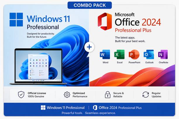 MICROSOFT Combo Office 2024 Professional Plus And Windows 11 Professional Both Lifetime