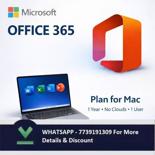 MICROSOFT Office 365 1 Year No Clouds Single User ( Word,Excel,Powerpoint,Outlook)