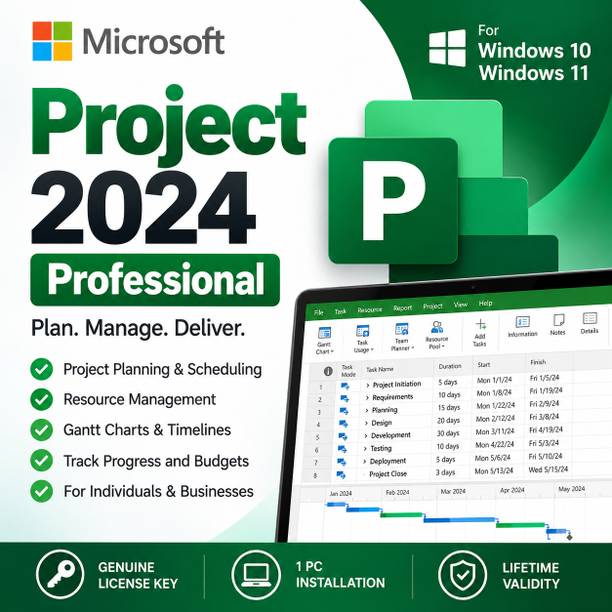 MICROSOFT Project 2024 Lifetime For Windows 10/11 ( Updated 2026 Edition )