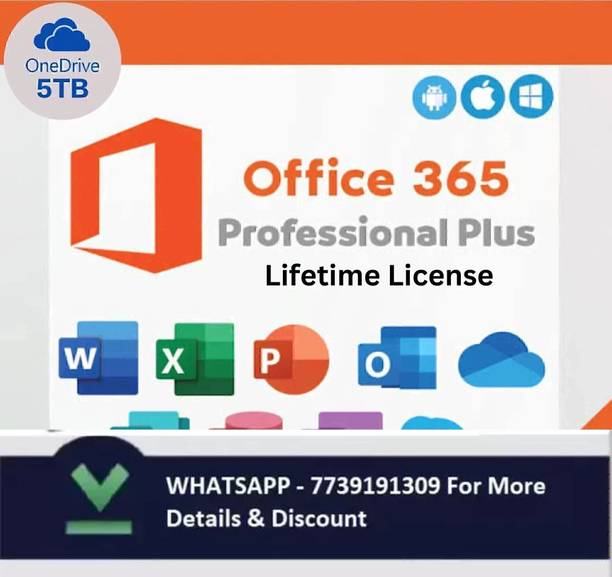 MICROSOFT Office 365 Pro Plus For 5 Users/PC (Lifetime 365 License) + 5TB ONEDRIVE