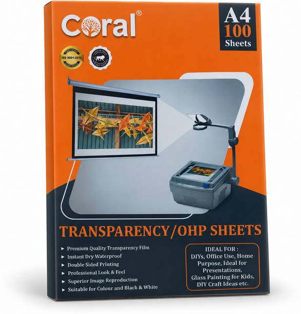 CORAL OHP Transparency Sheets 100 Micron A4 Ohp Sheets