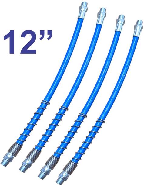 EPITECH MART 4Pc 12inch Multi Purpose Use Grease Gun Flexiable Blue Hose Pipe Manual Dispenser