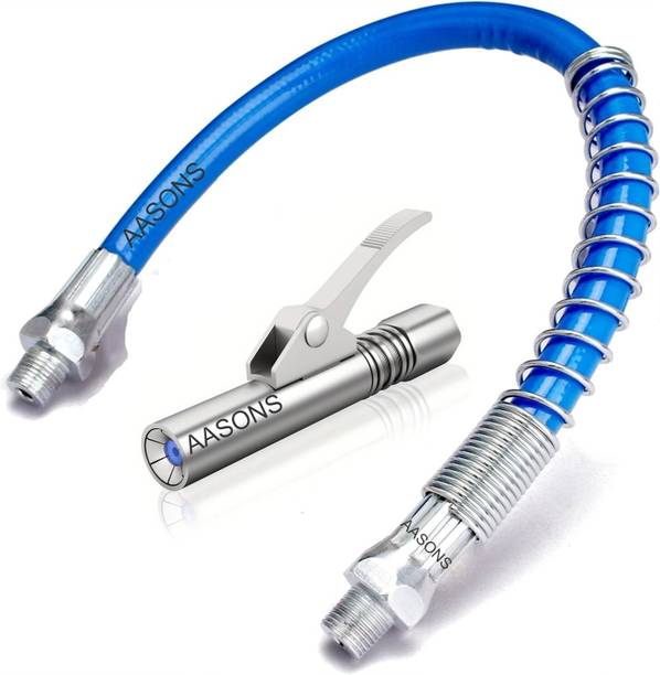 AASONS 1/8 NPT 10000 PSI Quick Release Metal Grease Gun Couplers with flexi hose Manual Dispenser