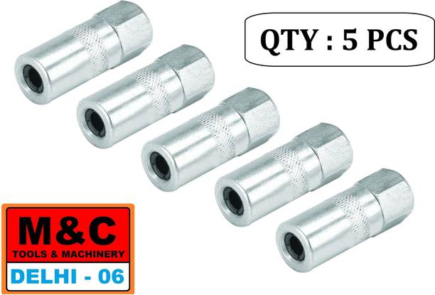 MANDC 5Pcs 1/8" NPT Grease Gun Coupler, Standard Grease Gun Flat Nozzle Grease Coupler Manual Sprayer