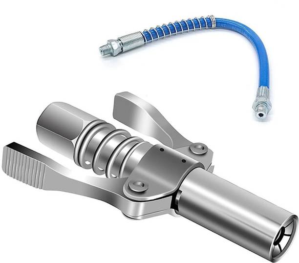 Kiesh GGCS06 10000 PSI Grease Gun Coupler Quick Lock Release with 12 inch Hose Pipe Electro Mechanical Sprayer