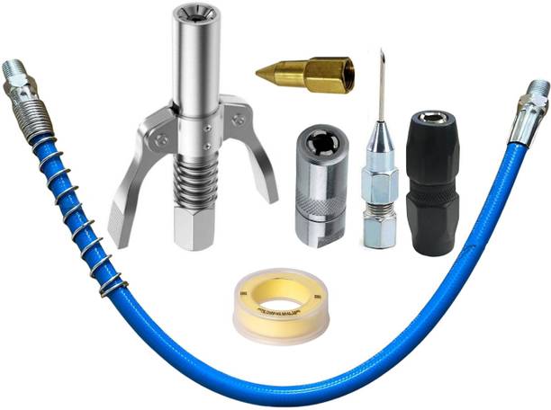 EPITECH MART Grease Gun Coupler With 4Pc Grease Gun Adaptor, 15inch Flexible Pipe Manual Dispenser