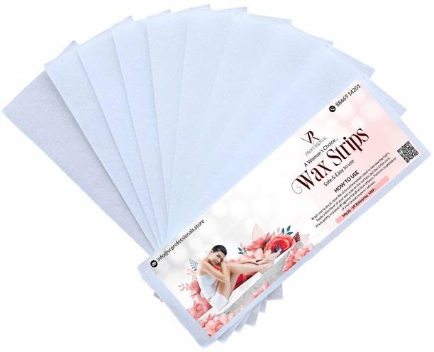 VR PROFESSIONAL Waxing Strips For Hair Removal Plain Disposable White Color Wax Strips