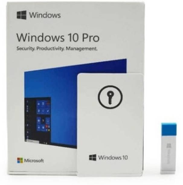 MICROSOFT Windows 10 Professional Box Pack (1 User, Lifetime) Activation Key Card with USB 3.0 - Full Retail Pack 64/32 BIT