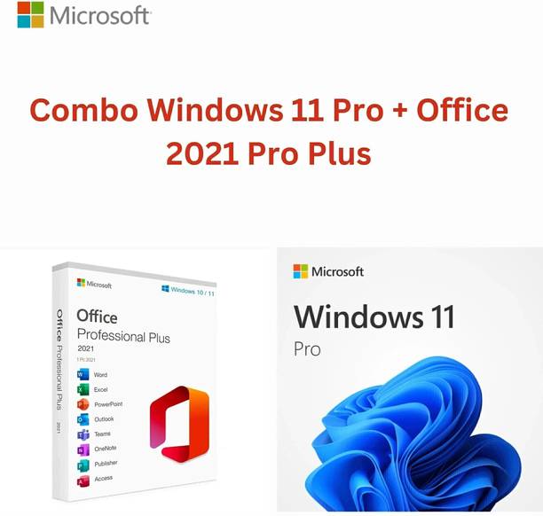 MICROSOFT Combo Office 2021 + Windows 11 Pro Both Lifetime ( 32/64 ) Both Support