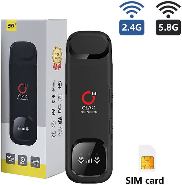 OLAX 4G LTE Portable WiFi Dongle With Sim Card Slot 2.4g 5.8g Dual WIFI Band 300 Mbps Data Card ,Calls not Supported