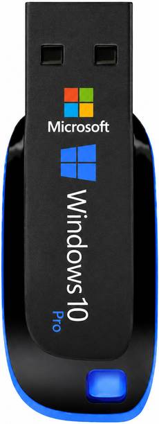 MICROSOFT Pre-installed Windows 10 Professional I Bootable USB Flash Drive (Unlimited Re-installation) With License Key-card I 32/64 bit (Lifetime Valid)