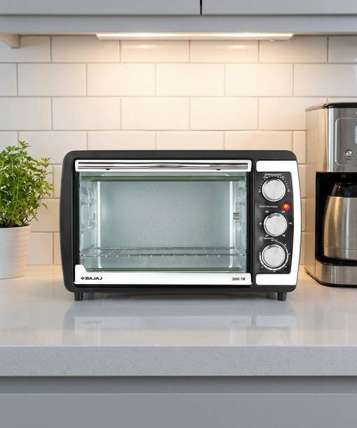 BAJAJ 20-Litre Oven Toaster Grill OTG 2000 TM 20 Litres OTG (MS Powder Coated Body, 420110, Black/Silver), Multicolor