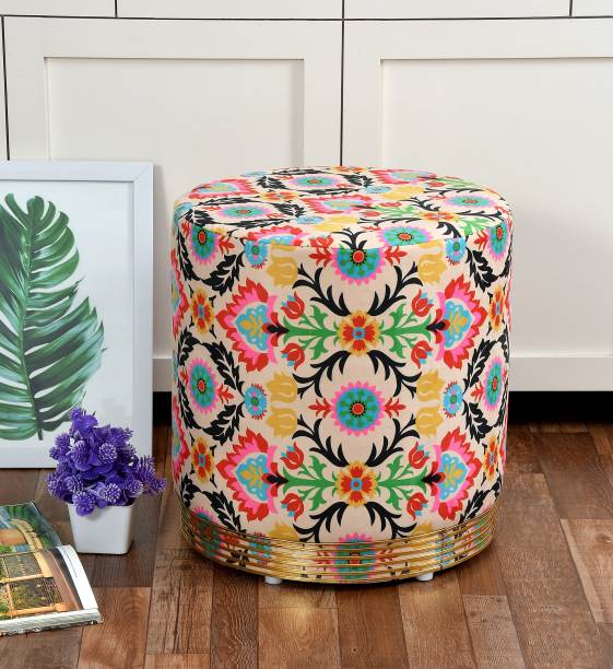 RIANCE CREATIONS Solid Wood Standard Ottoman
