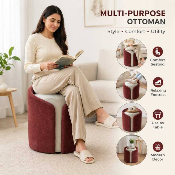 Jaico Solid Wood Standard Ottoman