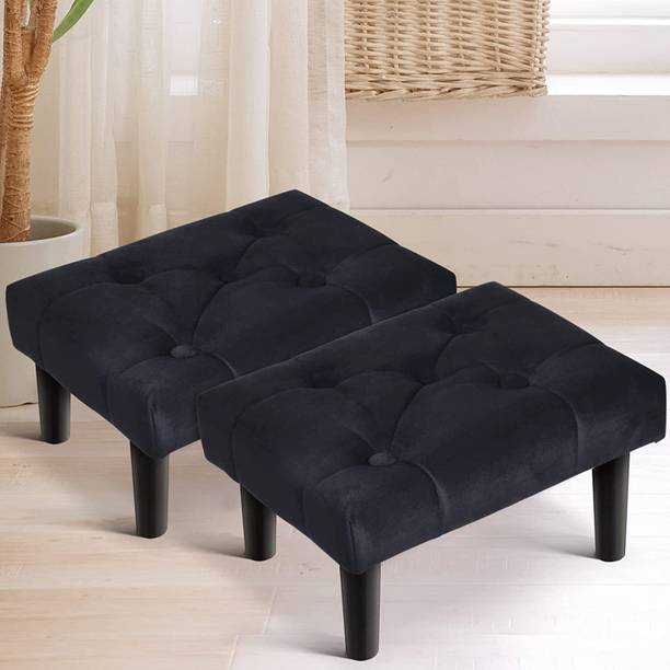 wooden luxury Fabric Pouf