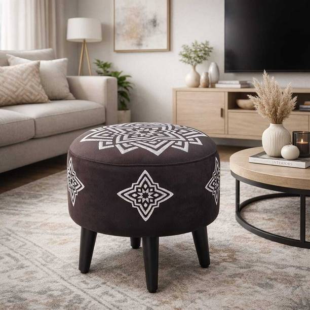 Jaico Solid Wood Pouf