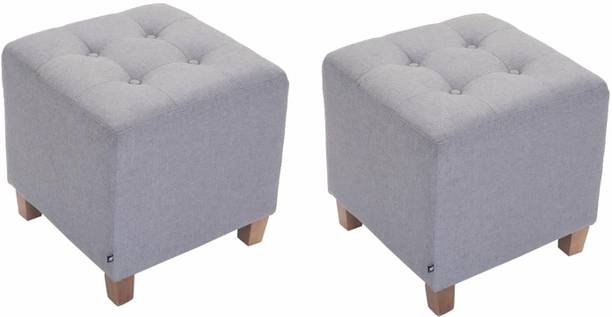 MartDecor Pack of 2 Small Footstool Ottoman Padded Footrest Setting Stool Square Stool Living & Bedroom Stool
