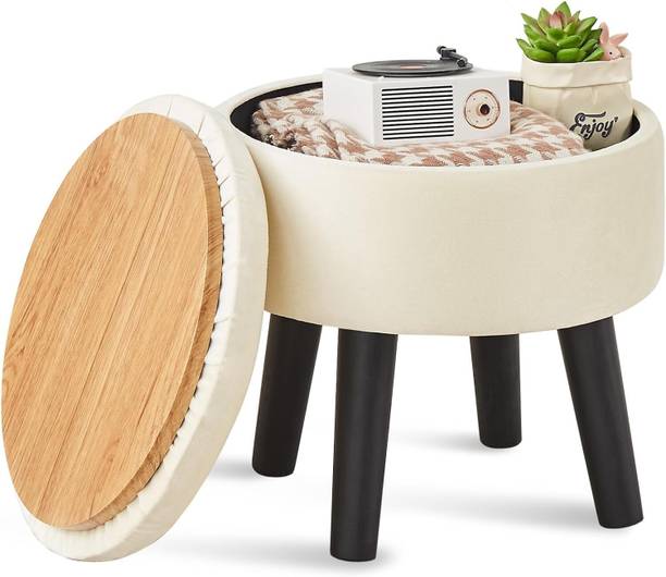 TAXOZY Engineered Wood Standard Ottoman