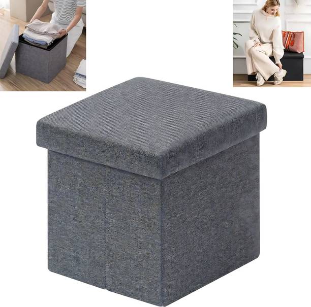 DRUMSTONE Solid Wood Cube Ottoman