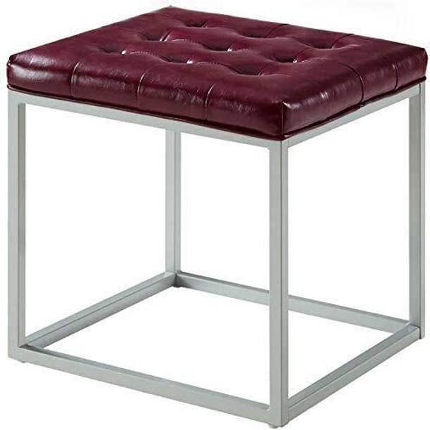 Indian Decor Leather Standard Ottoman