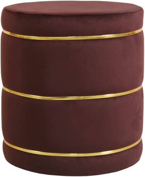 wooden luxury Fabric Pouf