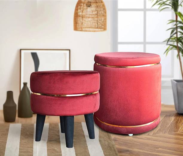 Homebuk Solid Wood Pouf