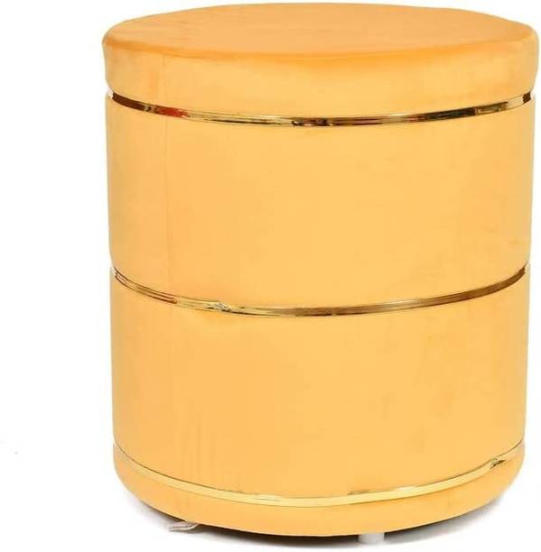 wooden luxury Fabric Pouf