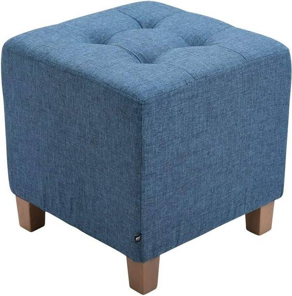 Smarts collection Stool with Fabric Cover and Cube Seat with High-Quality Padding Engineered Wood Side Table