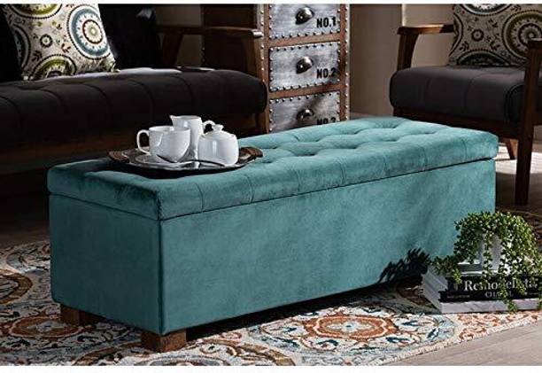 MAJESTIC MART Luxrious Bench with Storage & Premium Velvet | Living Room, Bedroom, Office - Solid Wood Settee