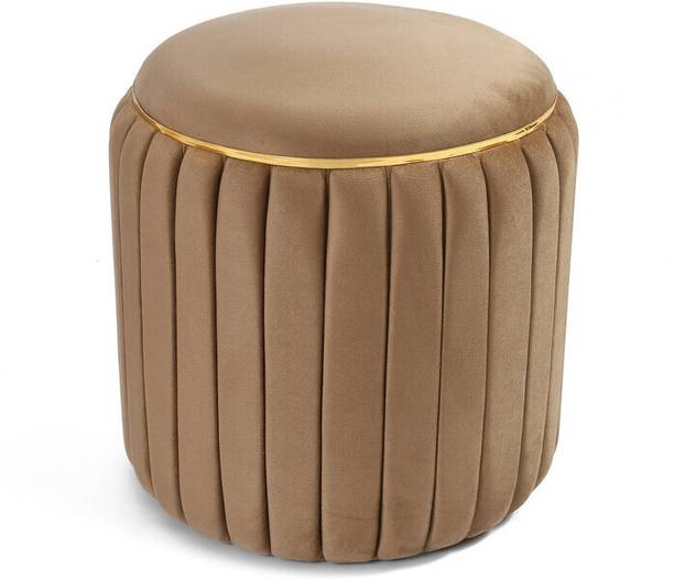 Brown Wood Foam Standard Ottoman