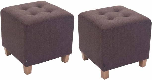 MartDecor Pack of 2 Small Footstool Ottoman Padded Footrest Setting Stool Square Stool Living & Bedroom Stool