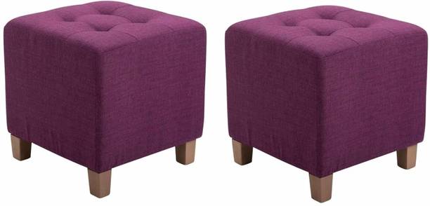 MartDecor Pack of 2 Small Footstool Ottoman Padded Footrest Setting Stool Square Stool Living & Bedroom Stool