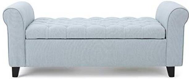 India wood mart Wooden Upholstered Storage Bench 2 Seater Sofa Couch Poufffe Storage Ottoman Solid Wood 2 Seater