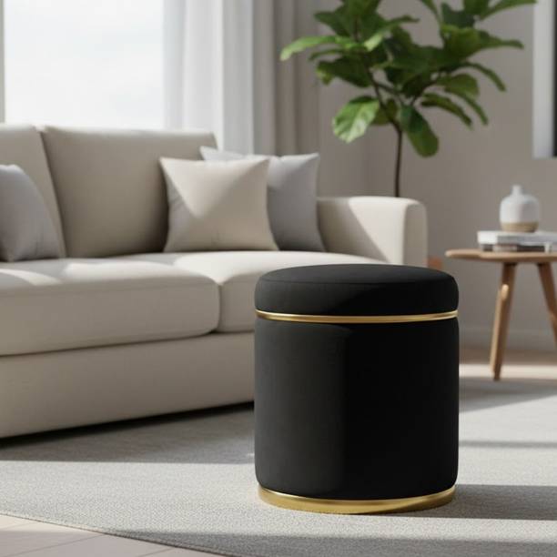 WOODZAN Solid Wood Pouf