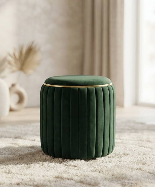 Brown Wood Foam Standard Ottoman