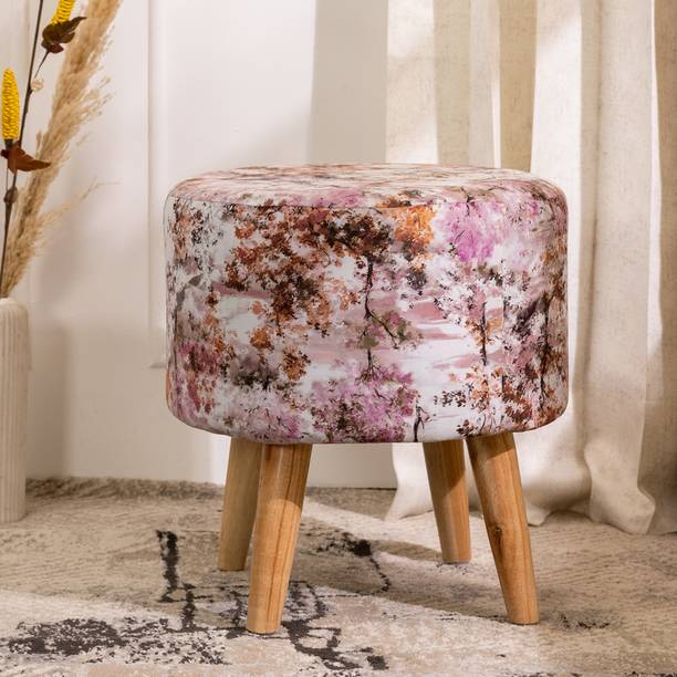 THREADVIBELIVING Solid Wood Standard Ottoman
