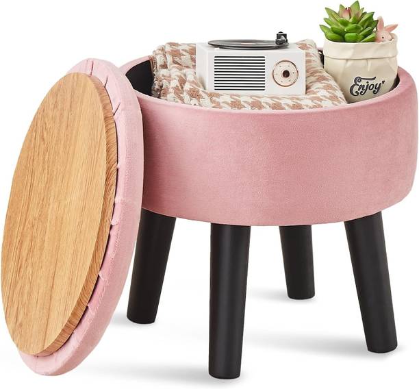 TAXOZY Engineered Wood Standard Ottoman