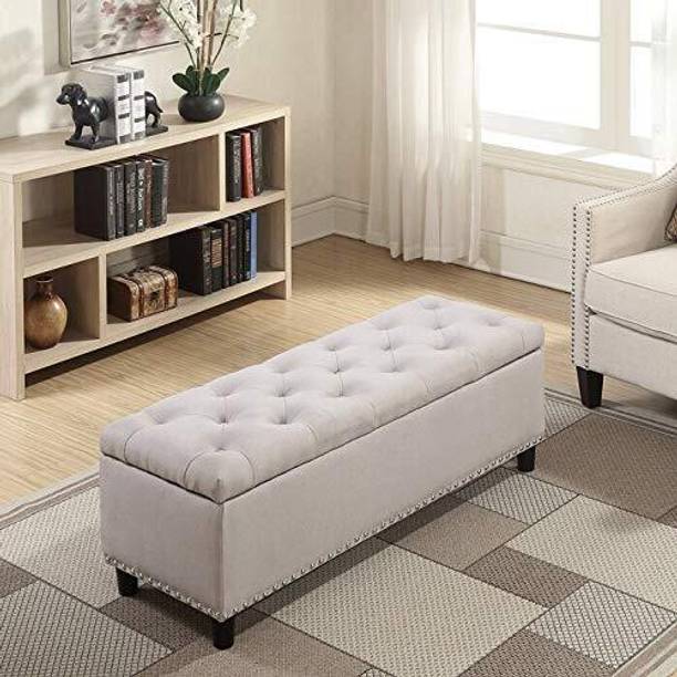Decorhand Upholstered Flip top Storage Bench Fabric Settee