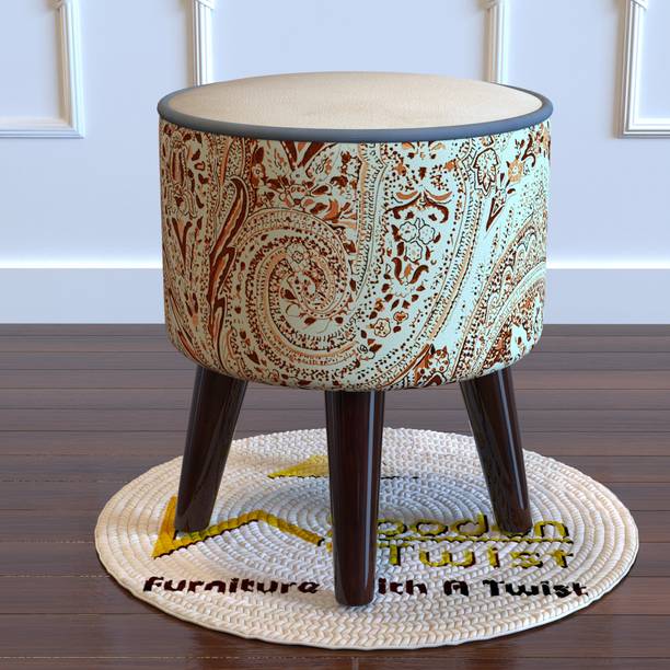 WoodenTwist Fabric Cube Ottoman