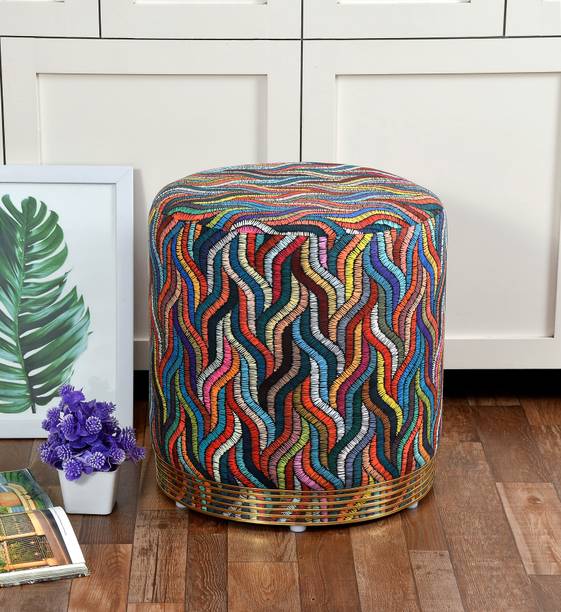 RIANCE CREATIONS Solid Wood Standard Ottoman