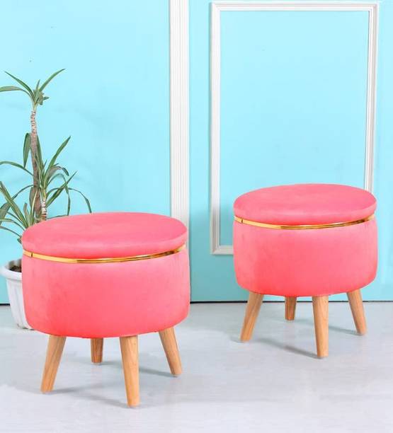 ganiwood Pouf for Office Home Decoration & Dressing Table, 16x16x18 Inch, Combo Stool