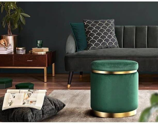 Wooddzann Fabric Standard Ottoman