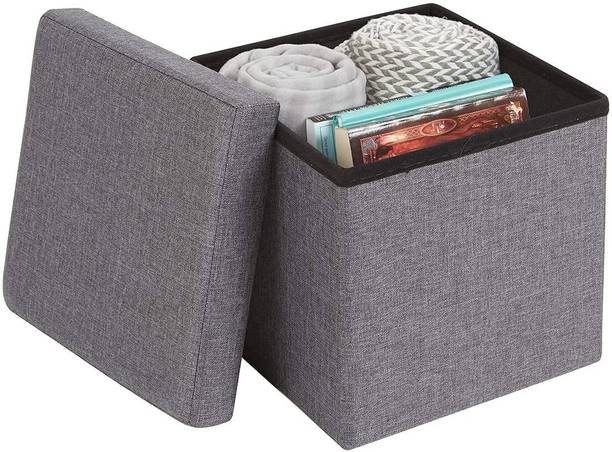 KIZJORYA Collapsible Folding Storage Ottoman Cube Fabric Foot Rest Stool Toys Storage Box Stool