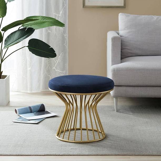 WallHeaven Premium Iron Foot Stool Round Padded Ottoman Stool