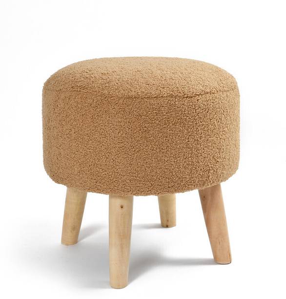 Brown Wood Foam Standard Ottoman