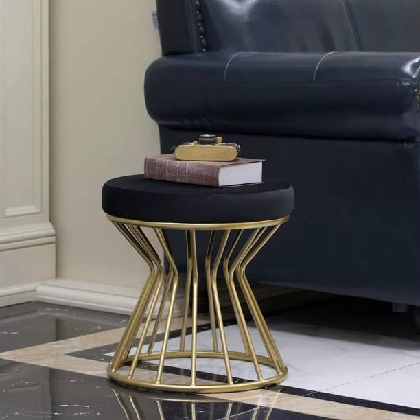 WallHeaven Premium Iron Foot Stool Round Padded Ottoman Stool